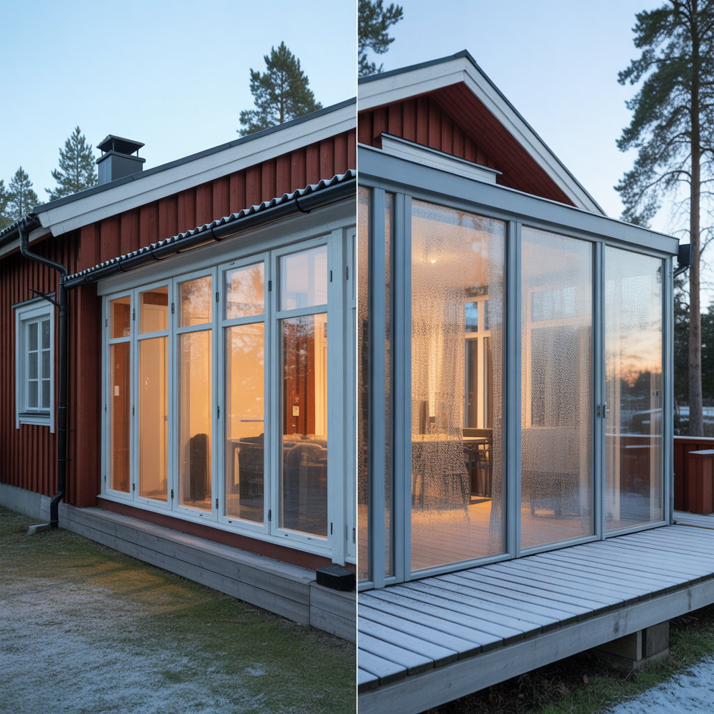 isolerade eller oisolerade glaspartier jamforelse vid altani