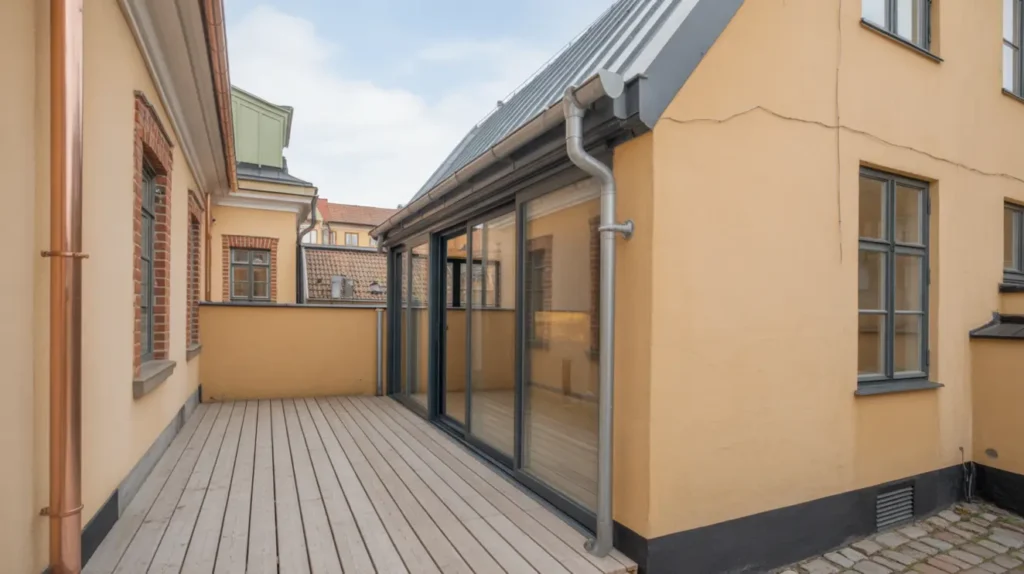 komplett altaninglasning p innerg rd med takanslutning i s dermalm stockholm